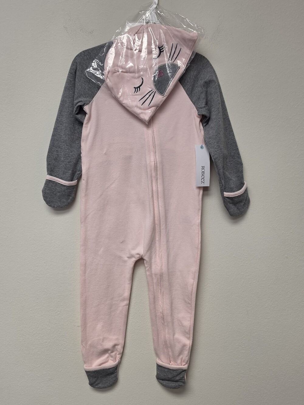 Robeez Bunny One Piece Organic Cotton Pink Gray 18 Months